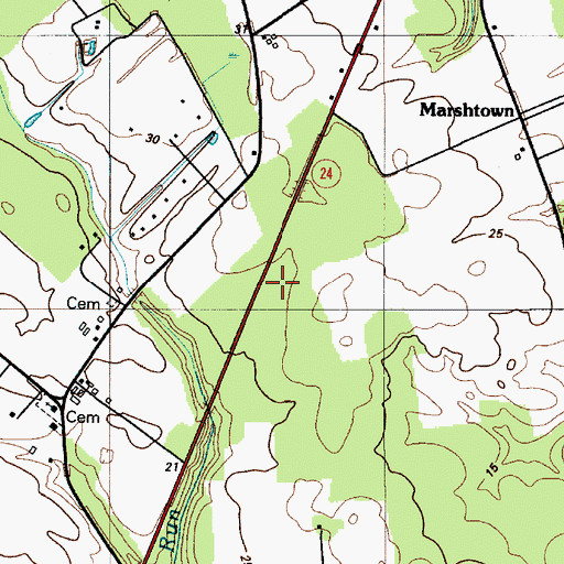 Topographic Map of Midway Baptist Church, DE
