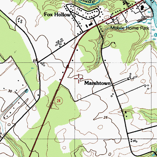 Topographic Map of Marsh Island Golf Course, DE