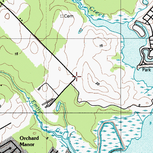 Topographic Map of The Penninsula Golf and County Club, DE