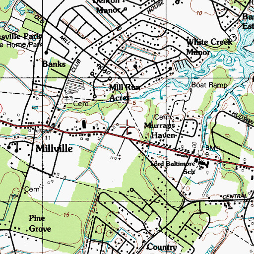 Topographic Map of Creekside Plaza Shopping Center, DE