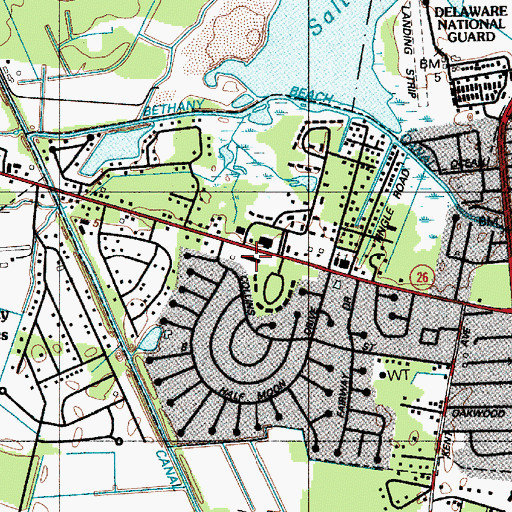 Topographic Map of Route 26 Mall Shopping Center, DE