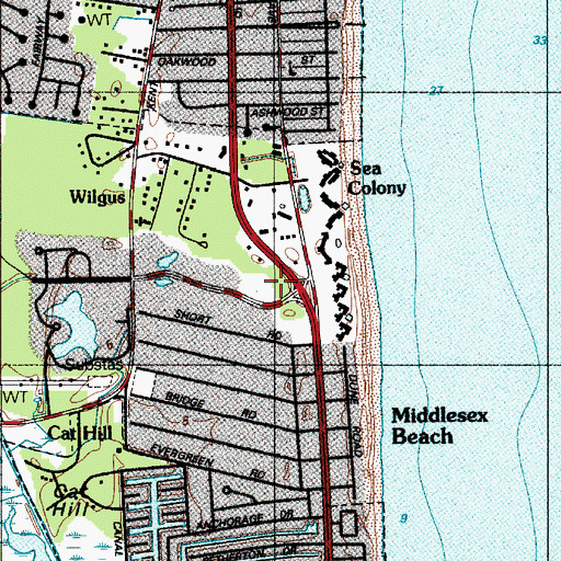 Topographic Map of Marketplace at Sea Colony Shopping Center, DE