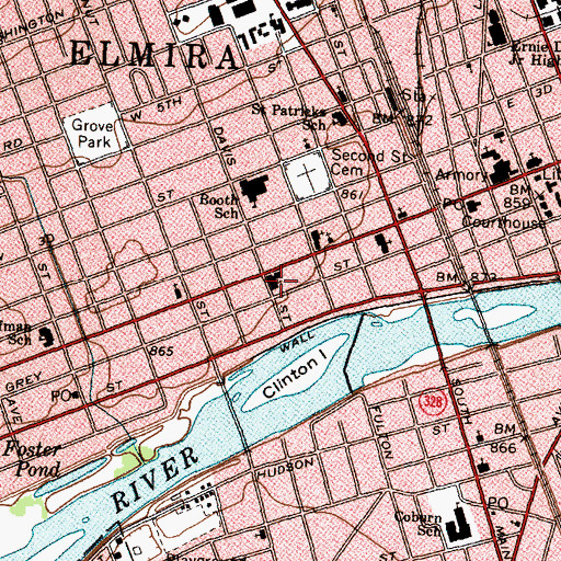 Topographic Map of Grace Episcopal Church, NY