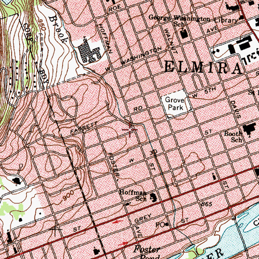 Topographic Map of The Knoll, NY