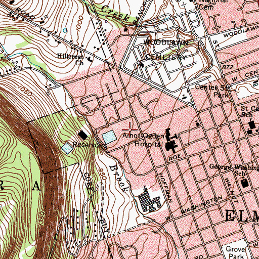 Topographic Map of Hoffman Plaza Housing Project, NY