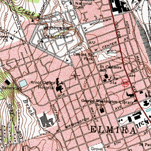 Topographic Map of First Free Methodist Church, NY