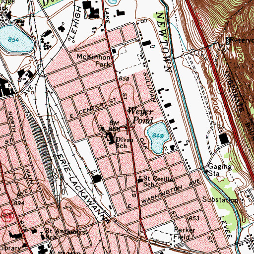 Topographic Map of Saint Luke's Congregational Church, NY