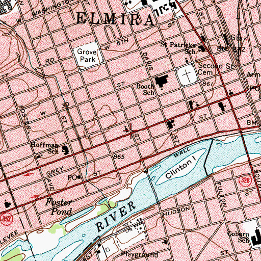 Topographic Map of First Church of Christ Scientist, NY