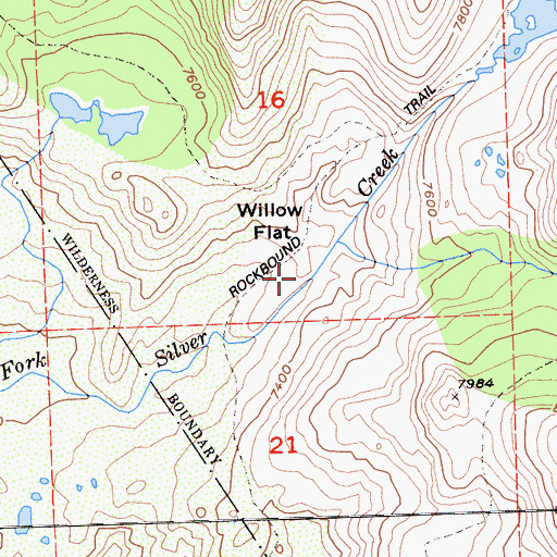 Topographic Map of Willow Flat, CA