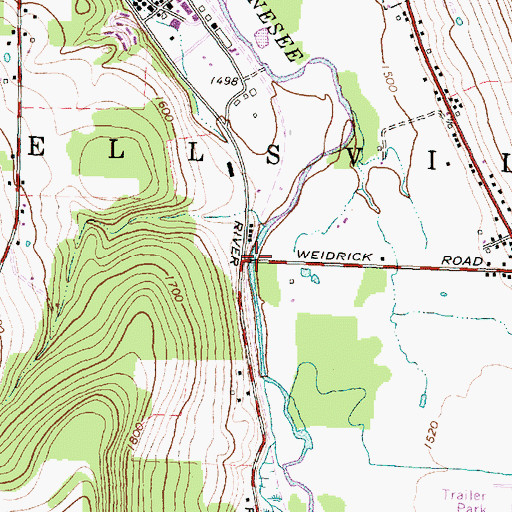 Topographic Map of Weidrich Bridge, NY