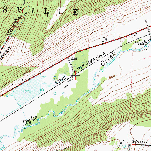 Topographic Map of Dyke (historical), NY