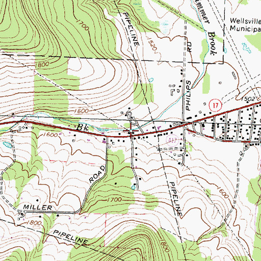 Topographic Map of Brimmer Brook School (historical), NY