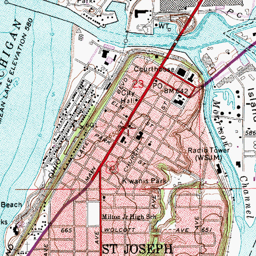 Topographic Map of Heritage Museum and Cultural Center, MI