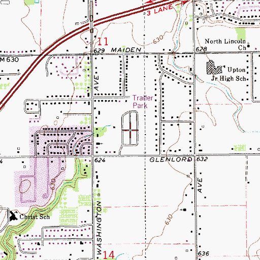 Topographic Map of Glen-Aire Mobile Home Park, MI