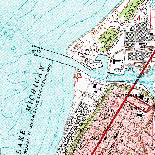 Topographic Map of Silver Beach County Park, MI