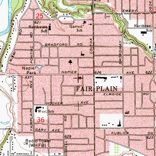 Topographic Map of Fairplain Presbyterian Church, MI