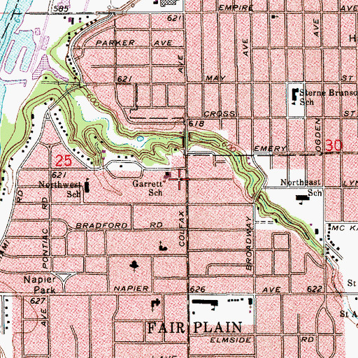 Topographic Map of Fairplain Seventh-Day Adventist Church, MI