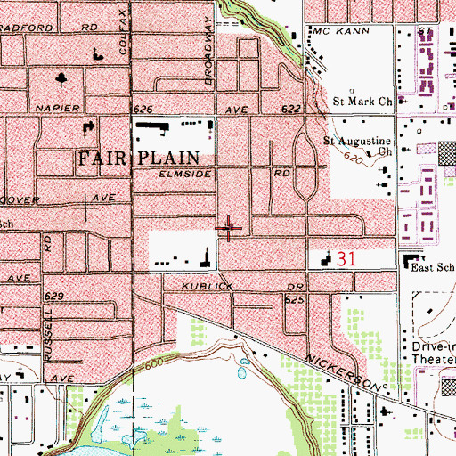 Topographic Map of Good Shepherd Lutheran Church, MI