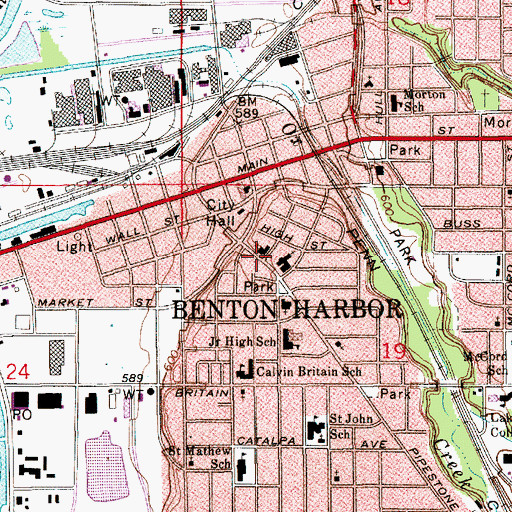 Topographic Map of Bethel Christian Church, MI