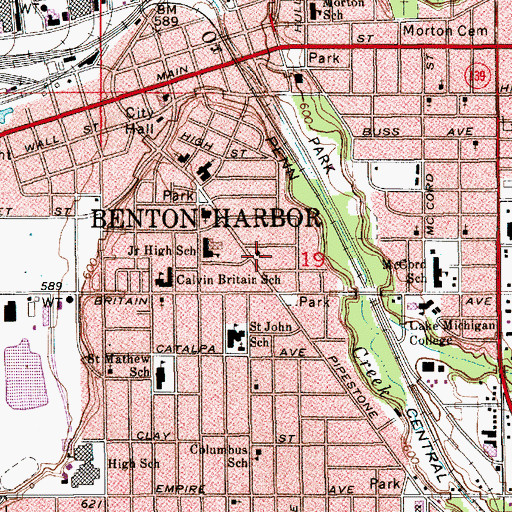 Topographic Map of Pentecostal Power Church, MI