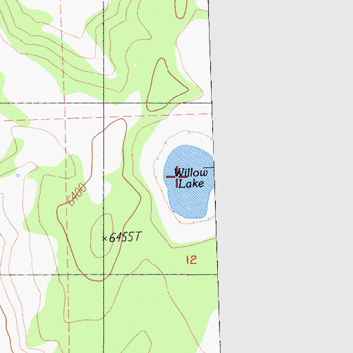 Topographic Map of Willow Lake, CA