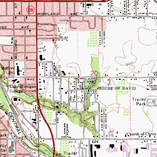 Topographic Map of Israelite House of David as Reorganized, MI