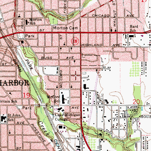 Topographic Map of Community Church of God, MI