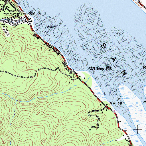 Topographic Map of Willow Point, CA