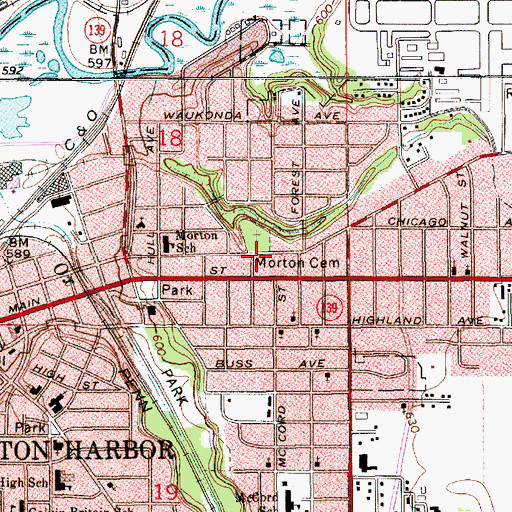 Topographic Map of Pentecostal Peace Temple, MI