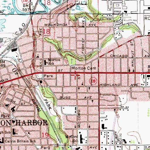 Topographic Map of Saint Jude Spiritual Church, MI