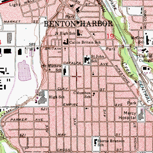 Topographic Map of New Covenant Community Baptist Church, MI