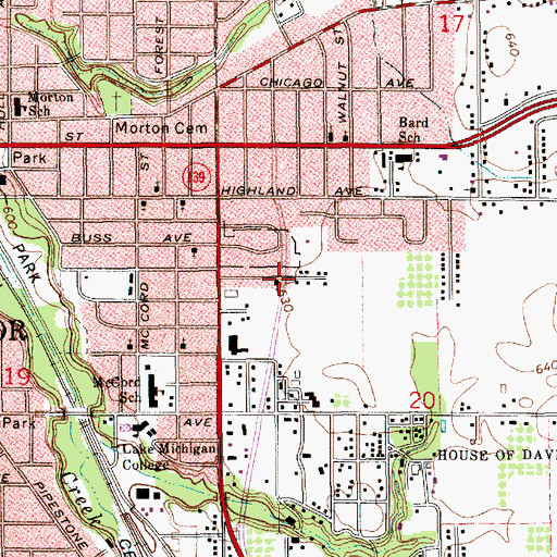Topographic Map of Saint Thomas Baptist Church, MI