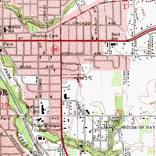 Topographic Map of Saint Thomas Baptist Church, MI