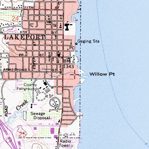 Topographic Map of Willow Point, CA