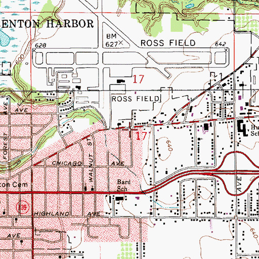 Topographic Map of Sweet Home Baptist Church, MI