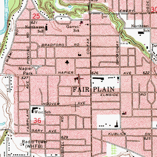 Topographic Map of Full Gospel Christian Center, MI