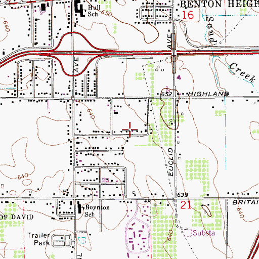 Topographic Map of Saint John Missionary Baptist Church, MI