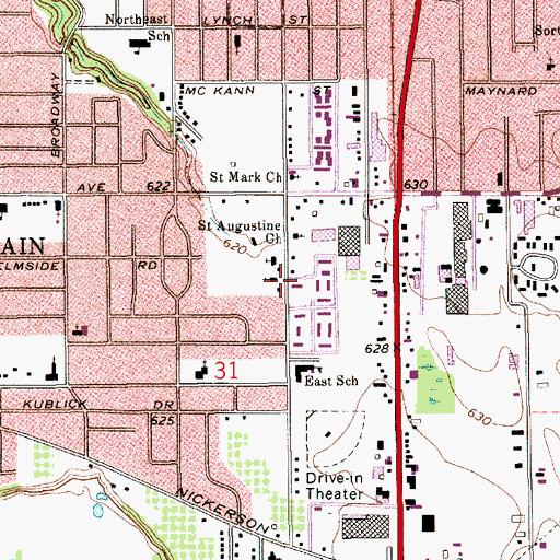 Topographic Map of Covenant Christian Church, MI
