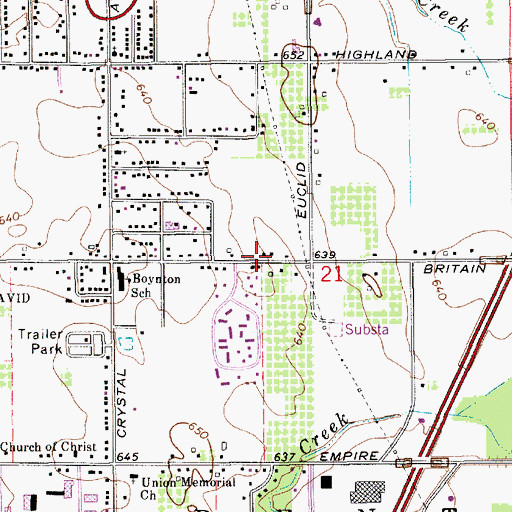 Topographic Map of Greater Faith Apostolic Church, MI