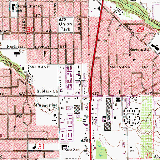 Topographic Map of New Testament of Faith Baptist Church, MI