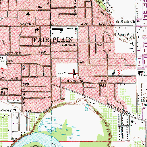 Topographic Map of Temple B'nai Shalom, MI