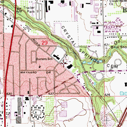 Topographic Map of Crystal Springs Church of God, MI