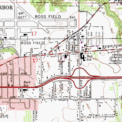 Topographic Map of Unity Temple Church of God, MI