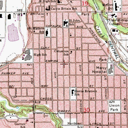 Topographic Map of Bread of Life Missionary Baptist Church, MI