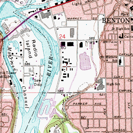 Topographic Map of Pentecostal Deliverance Tabernacle Church, MI