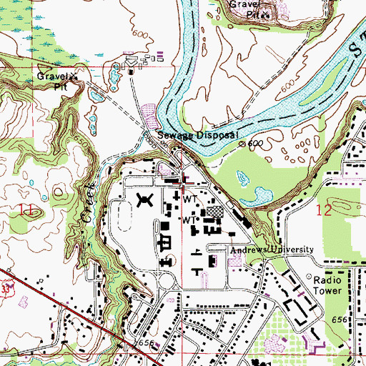 Topographic Map of Boiler Plant and Power House, MI