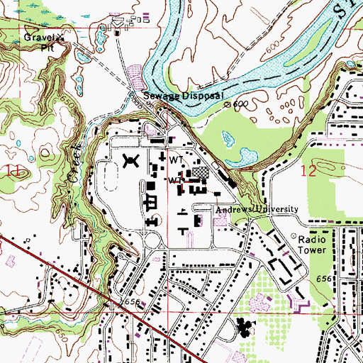 Topographic Map of Harrigan Hall, MI
