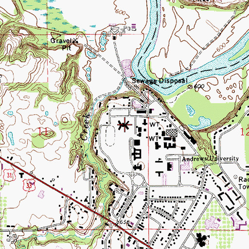 Topographic Map of Meier Hall, MI