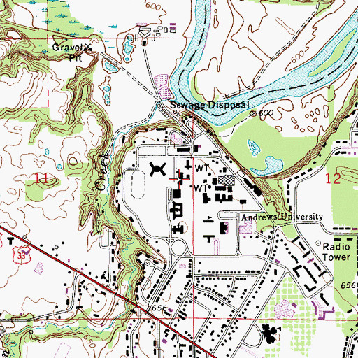 Topographic Map of Hamel Hall, MI