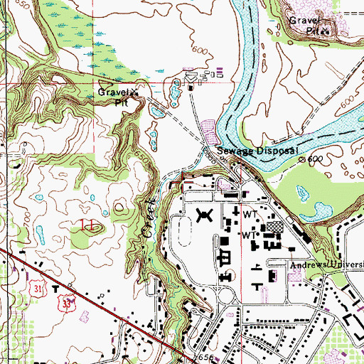 Topographic Map of Sutherland House, MI